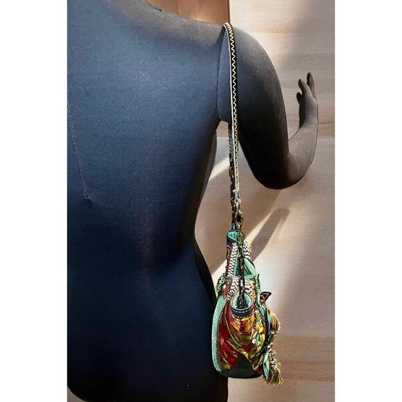 Vintage Mary Frances Beaded Floral Bucket Bag - Picture 10 of 12